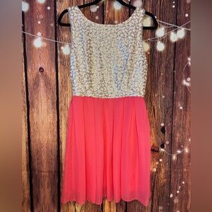 B. Smart Gold and Pink Formal Kids Dress